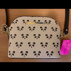 Betsy Johnson black and white crossbody purse